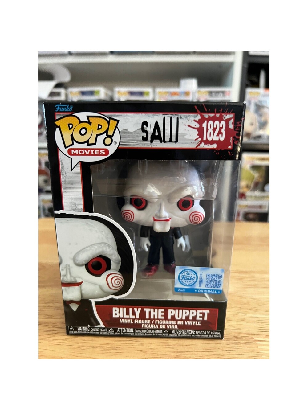 EXCLUSIVE Billy the Puppet w/ GLITTER Shoes Saw Funko Pop #1823 Horror Movies